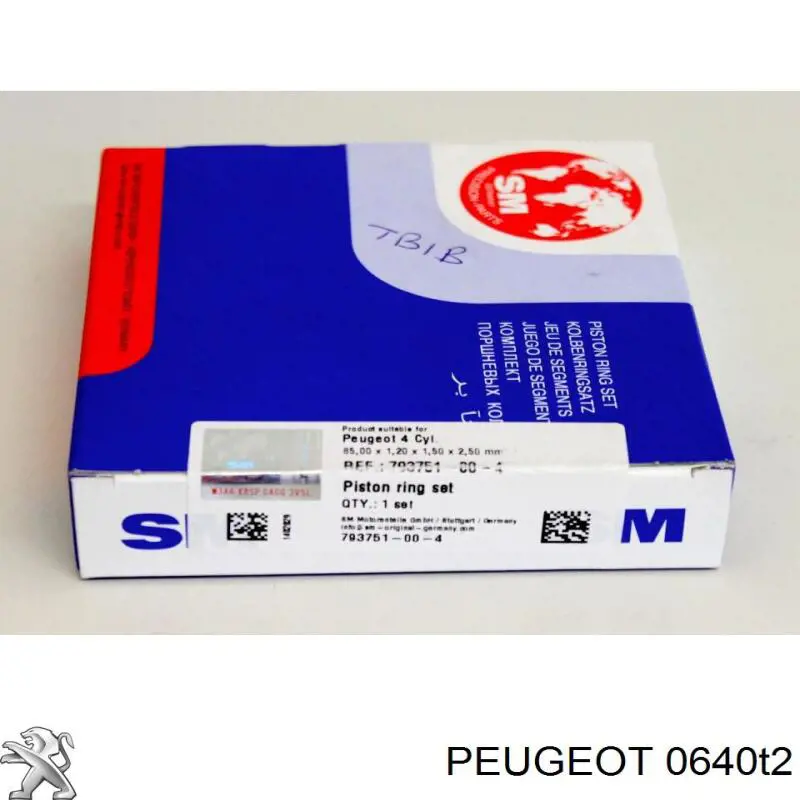 Кольца поршневые на 1 цилиндр, STD. Peugeot/Citroen 0640T2