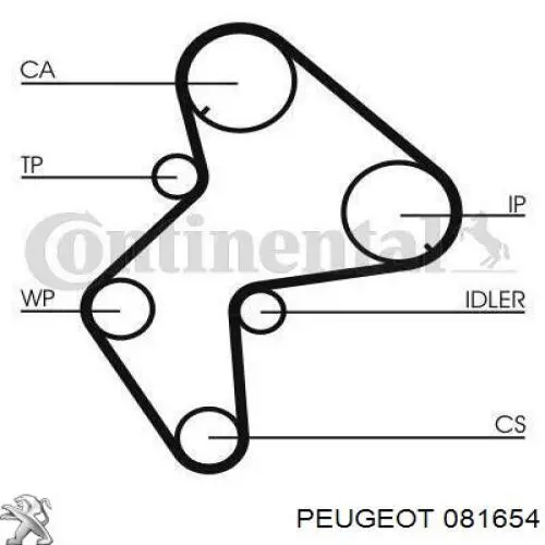 Купить 081654 Peugeot/Citroen Ремень газораспределительного механизма