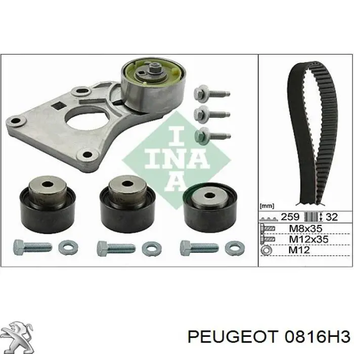 Зубчатый ремень Peugeot/Citroen 0816H3 цена, от 41.53 USD