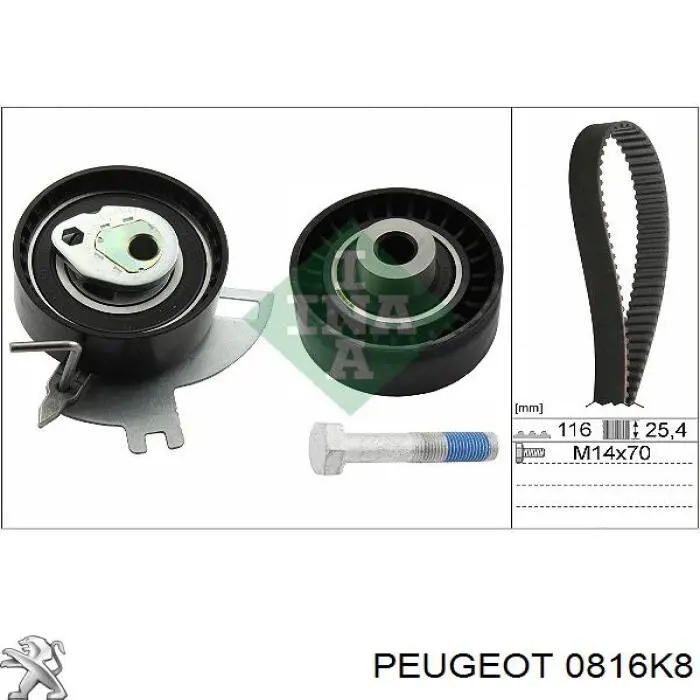 Correia do mecanismo de distribuição de gás Peugeot/Citroen 0816K8 preço, a partir de 52,30 USD