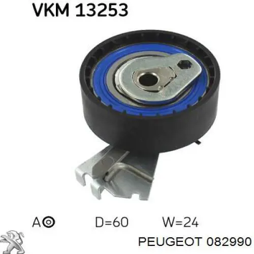 Rolo de reguladora de tensão da correia do mecanismo de distribuição de gás 082990 Peugeot/Citroen