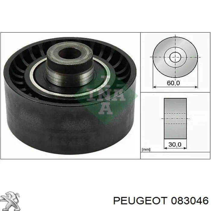 083046 Peugeot/Citroen ролик ремня грм паразитный