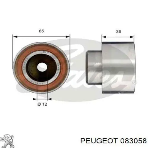 Обводной ролик ремня ГРМ Peugeot/Citroen 083058 цена, от 25.94 USD