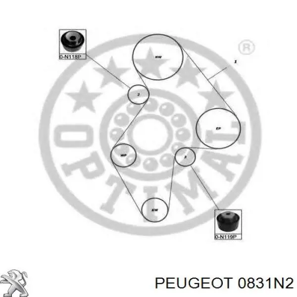 Купить 0831N2 Peugeot/Citroen Комплект ГРМ