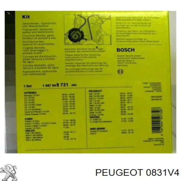 Kit correa de distribución 0831V4 Peugeot/Citroen