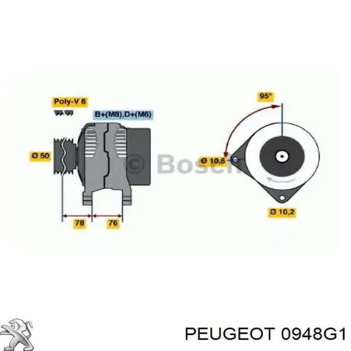 Válvula de admisión 0948G1 Peugeot/Citroen