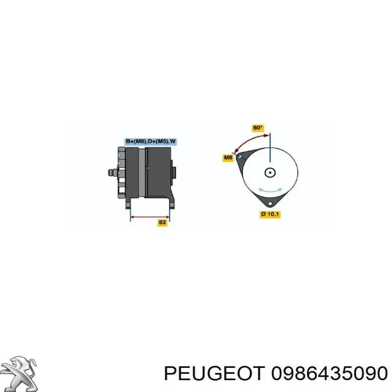 Купить 0986435090 Peugeot/Citroen Клапанная форсунка