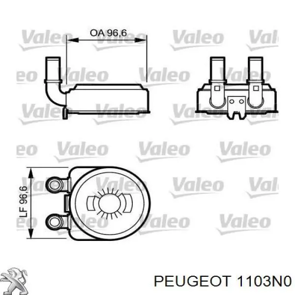 1103N0 Peugeot/Citroen радиатор масляный (холодильник, под фильтром)