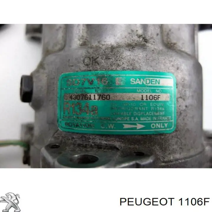1106F Peugeot/Citroen компрессор кондиционера