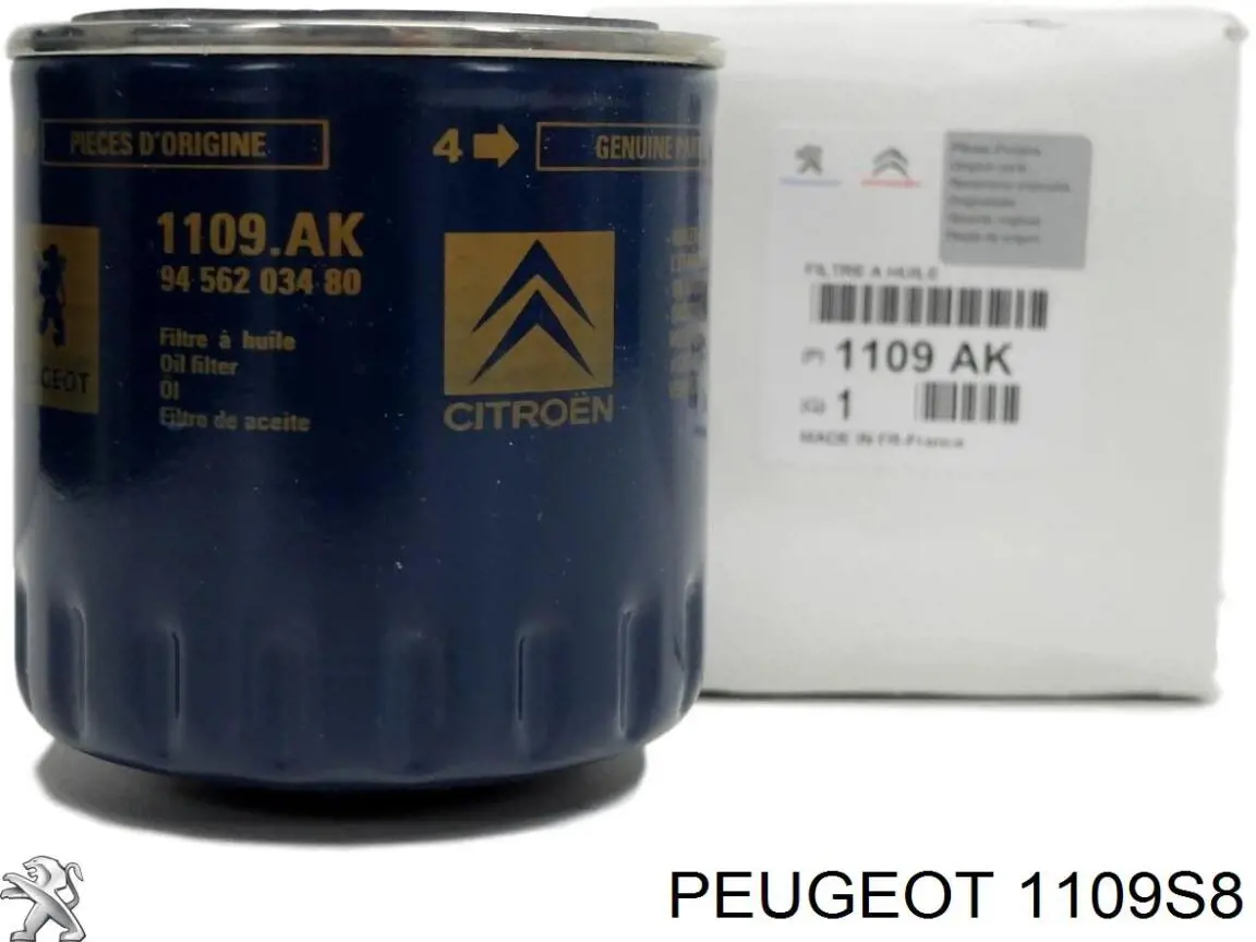 Filtro de aceite 1109S8 Peugeot/Citroen