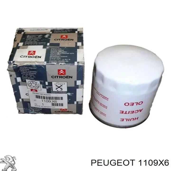 1109X6 Peugeot/Citroen filtro de óleo