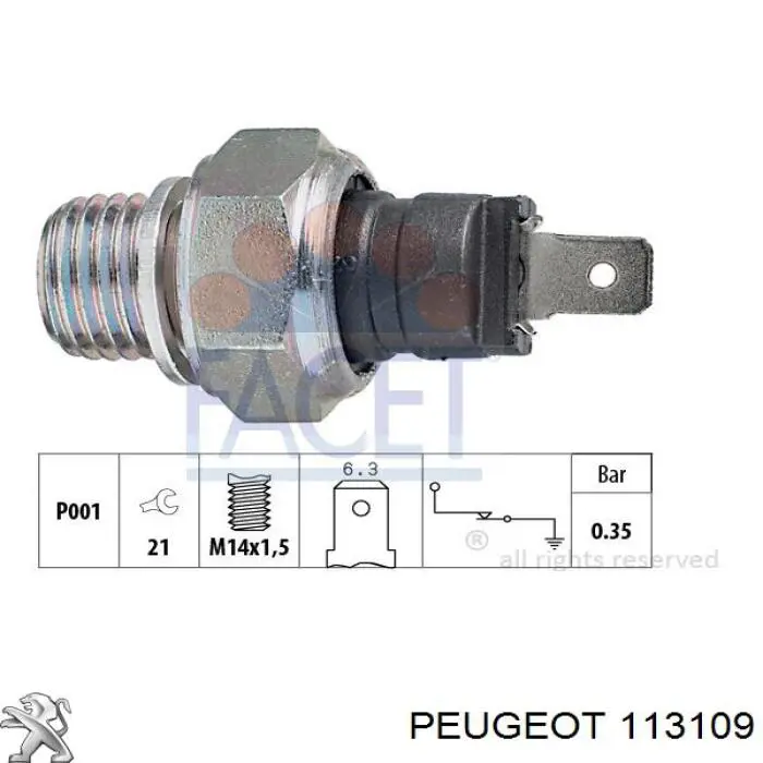 113109 Peugeot/Citroen датчик давления масла