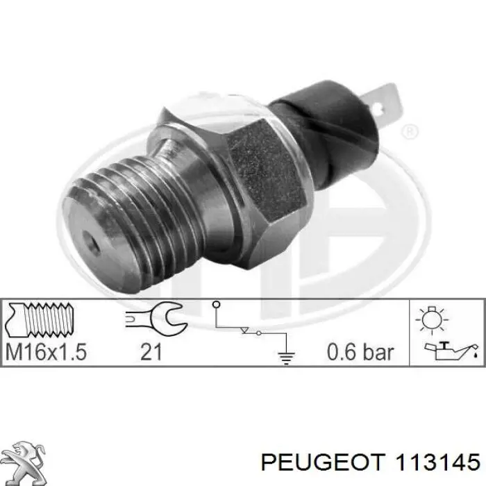 Indicador, presión del aceite 113145 Peugeot/Citroen