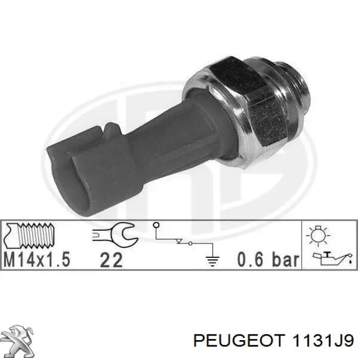 1131J9 Peugeot/Citroen датчик давления масла