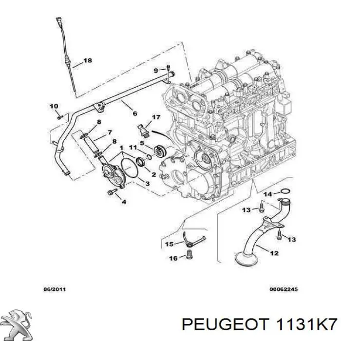 Indicador, presión del aceite 1131K7 Peugeot/Citroen