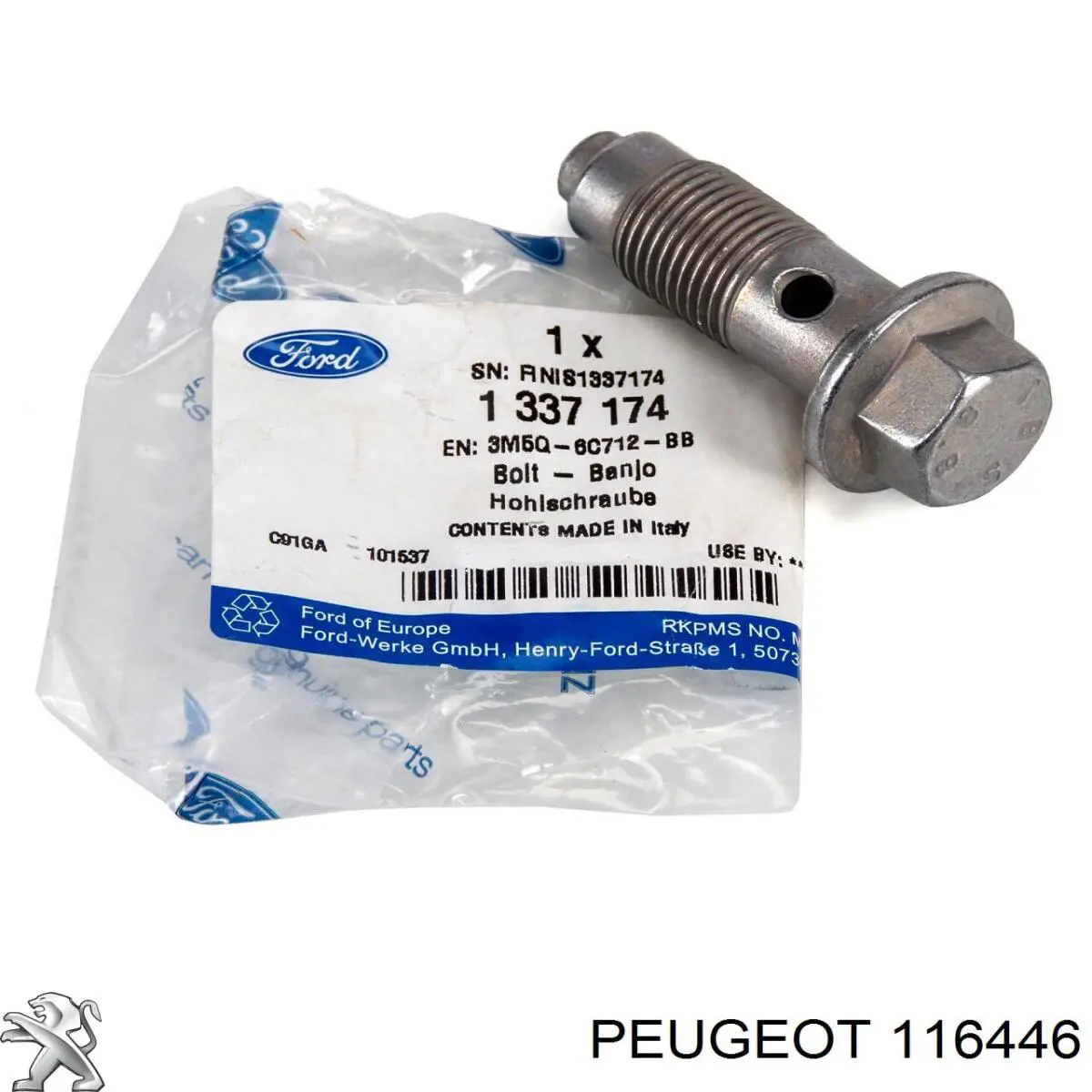 Parafuso de tubo de turbina de fornecimento de óleo para Peugeot 407 (6E)