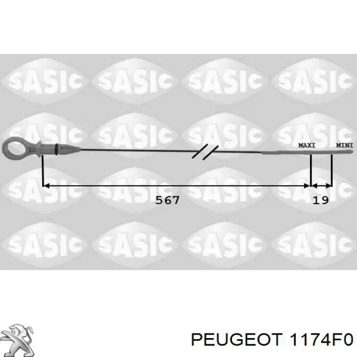 1174F0 Peugeot/Citroen щуп (индикатор уровня масла в двигателе)