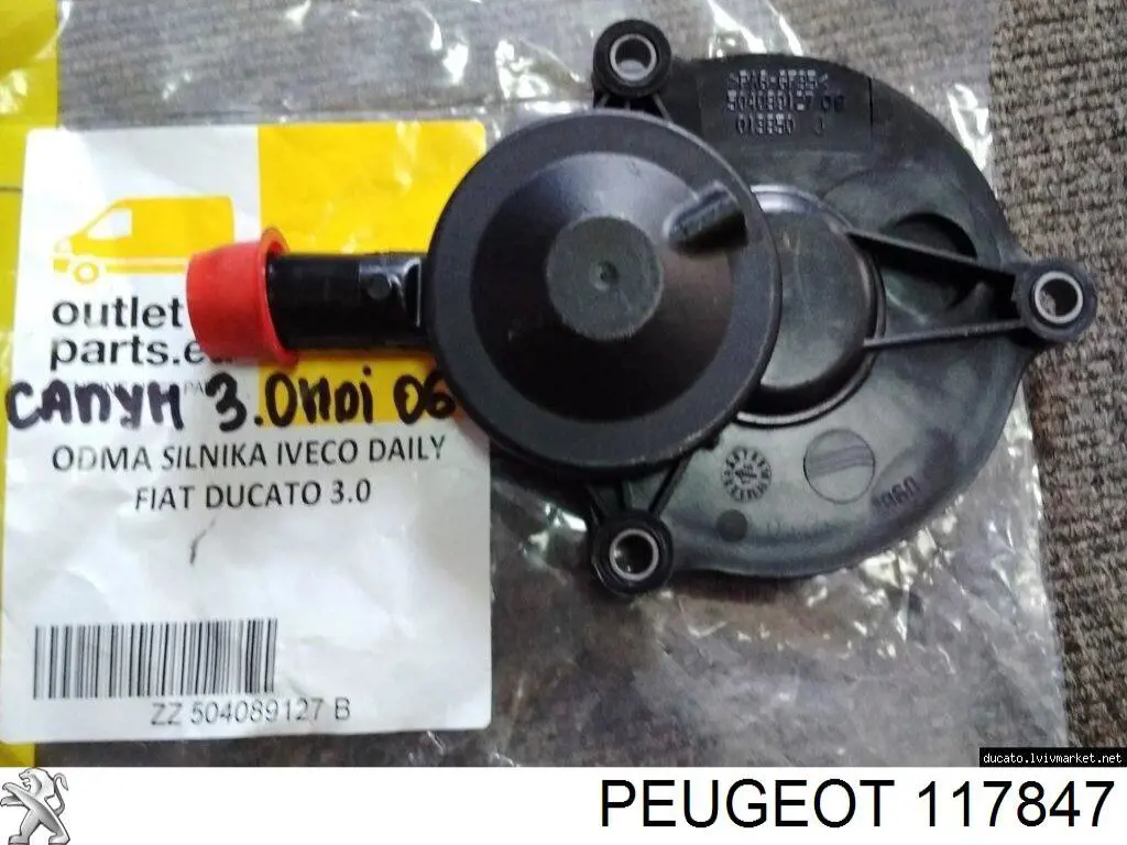 117847 Peugeot/Citroen tampa de separador (de separador de óleo)