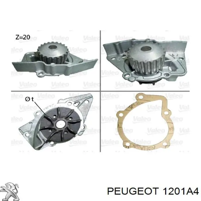 Купить 1201A4 Peugeot/Citroen Насос охлаждения