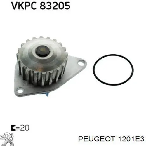 Bomba de agua 1201E3 Peugeot/Citroen