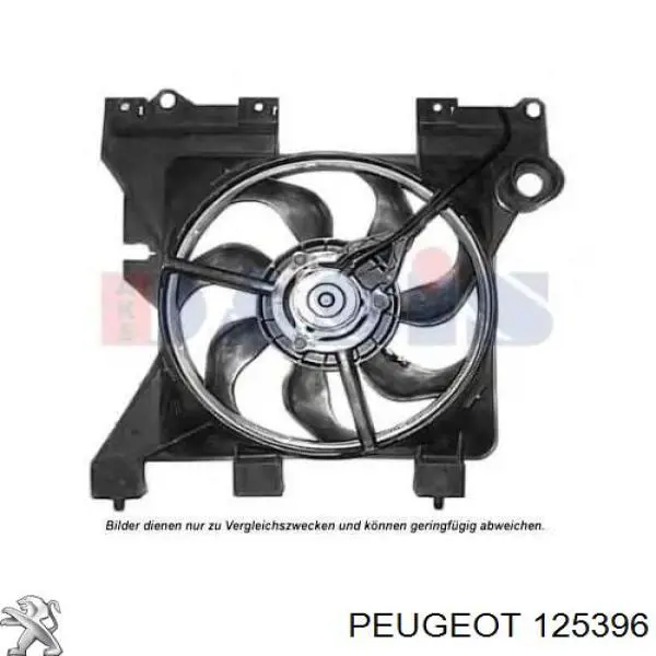 Электровентилятор охлаждения в сборе (мотор+крыльчатка) Peugeot/Citroen 125396