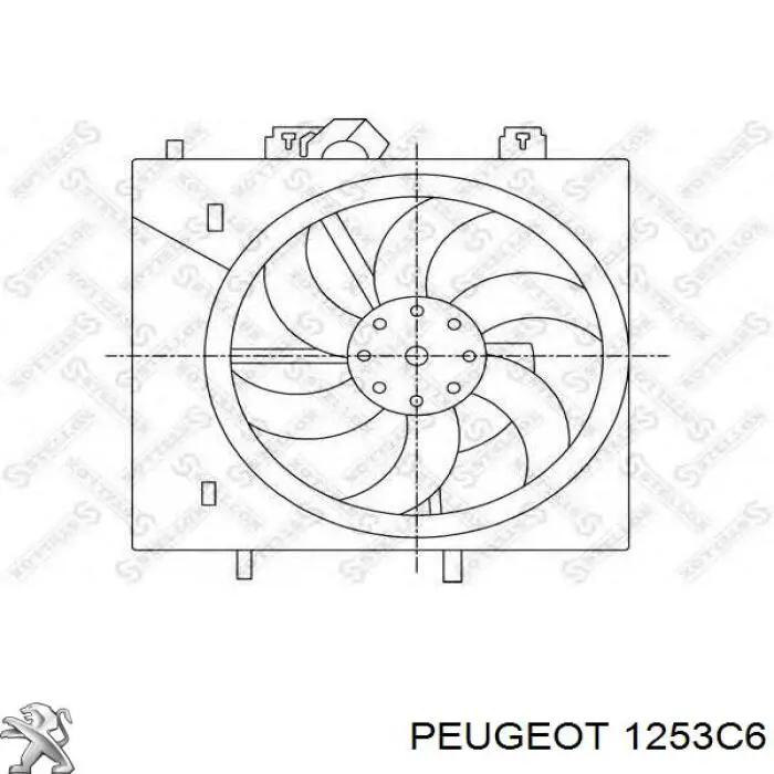 Диффузор вентилятора в сборе с мотором и крыльчаткой 1253C6 Peugeot/Citroen