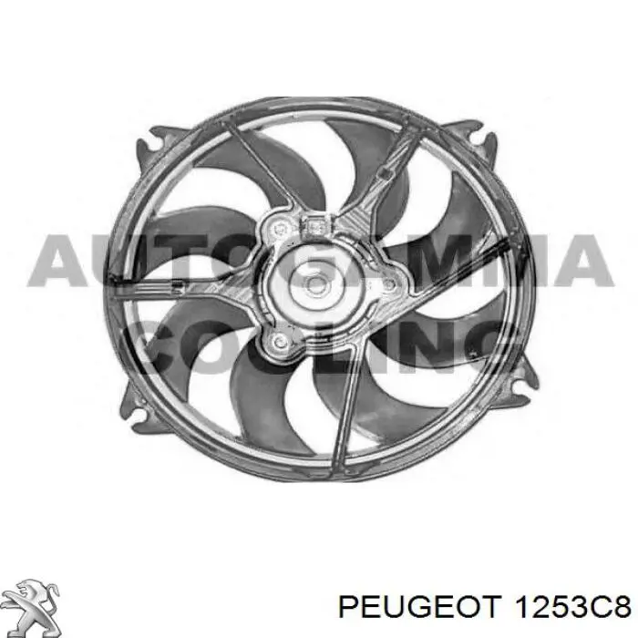 1253C8 Peugeot/Citroen электровентилятор охлаждения в сборе (мотор+крыльчатка)