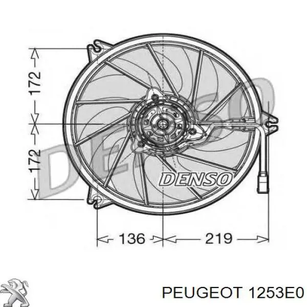 Электровентилятор охлаждения 1253E0 Peugeot/Citroen