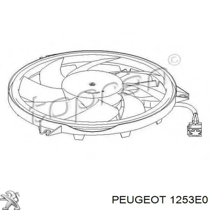 1253.E0 Peugeot/Citroen электровентилятор охлаждения в сборе (мотор+крыльчатка)