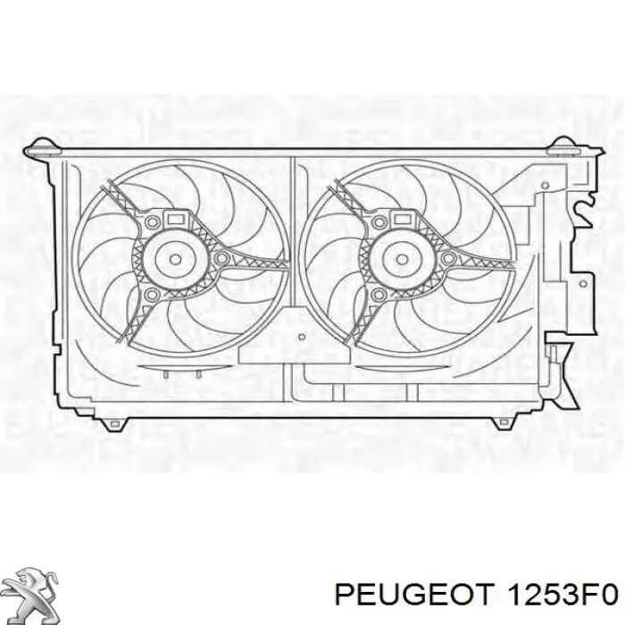 1253F0 Peugeot/Citroen электровентилятор охлаждения в сборе (мотор+крыльчатка)