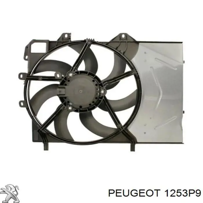 Купить 1253P9 Peugeot/Citroen Диффузор вентилятора в сборе с мотором и крыльчаткой