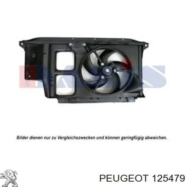 125479 Peugeot/Citroen электровентилятор охлаждения в сборе (мотор+крыльчатка)
