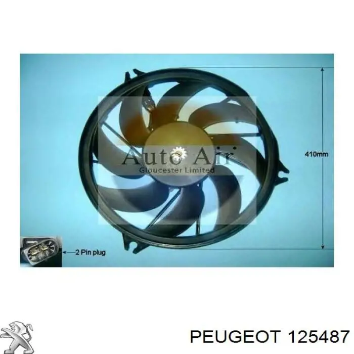 Купить 125487 Peugeot/Citroen Электровентилятор охлаждения в сборе (мотор+крыльчатка)