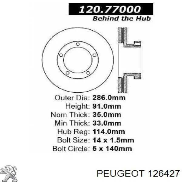 Датчик включения вентилятора 126427 Peugeot/Citroen