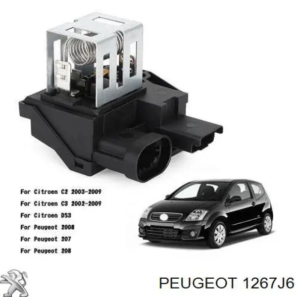 Regulador de revoluções de ventilador de esfriamento (unidade de controlo) para Peugeot 207 (WA, WC)