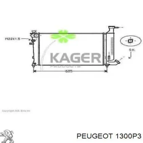 Радиатор 1300P3 Peugeot/Citroen