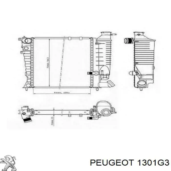 Радиатор 1301G3 Peugeot/Citroen