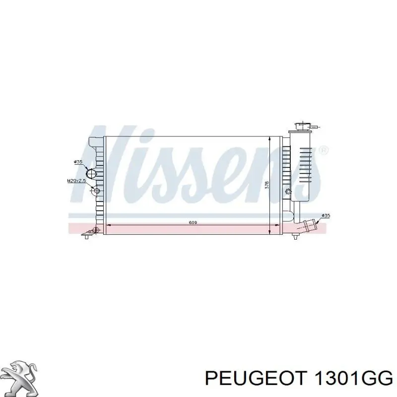 Радиатор охлаждения Peugeot/Citroen 1301GG
