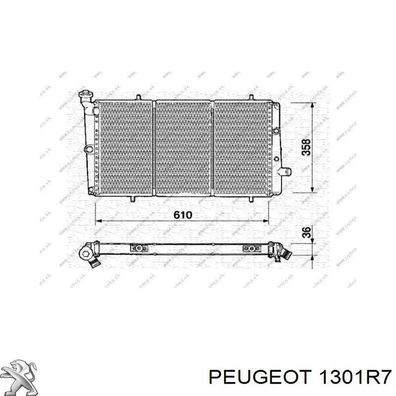 Радиатор 1301R7 Peugeot/Citroen