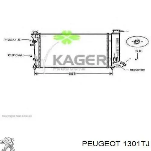1301TJ Peugeot/Citroen радиатор
