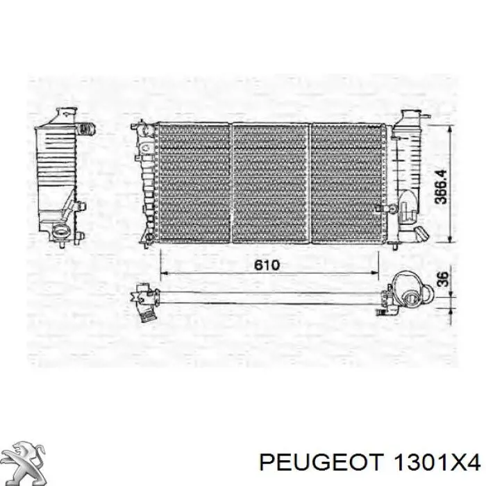 1301X4 Peugeot/Citroen радиатор