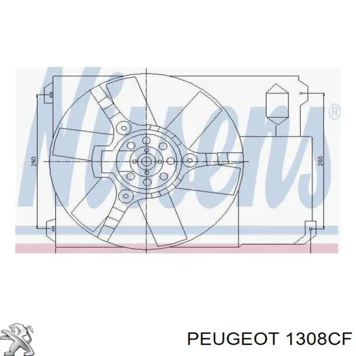 1308CF Peugeot/Citroen диффузор радиатора охлаждения