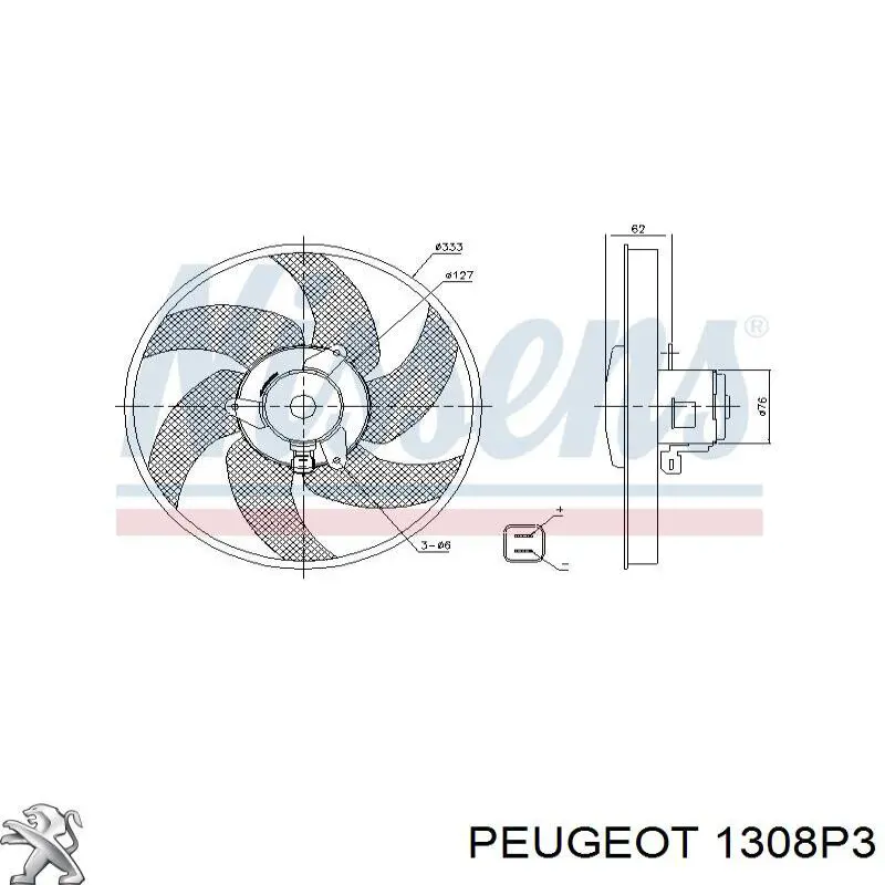 Bastidor radiador (armazón) 1308P3 Peugeot/Citroen