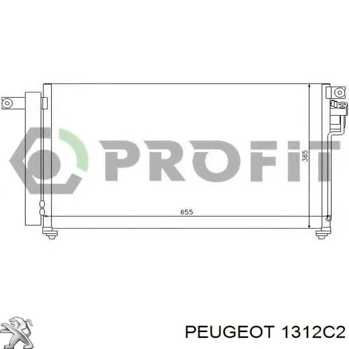 1312C2 Peugeot/Citroen consola do radiador superior