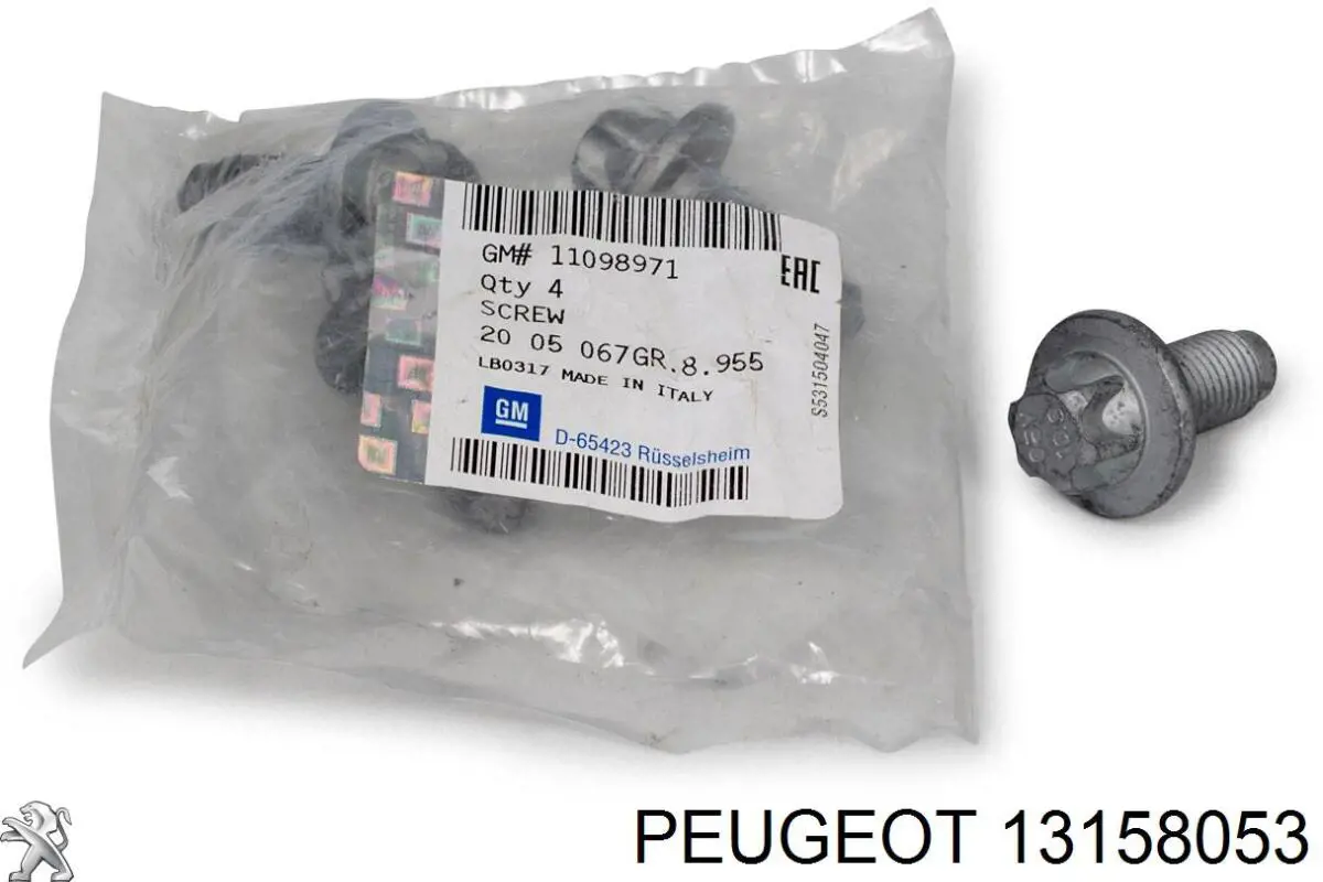 13158053 Peugeot/Citroen Болт крепления передней балки (подрамника)