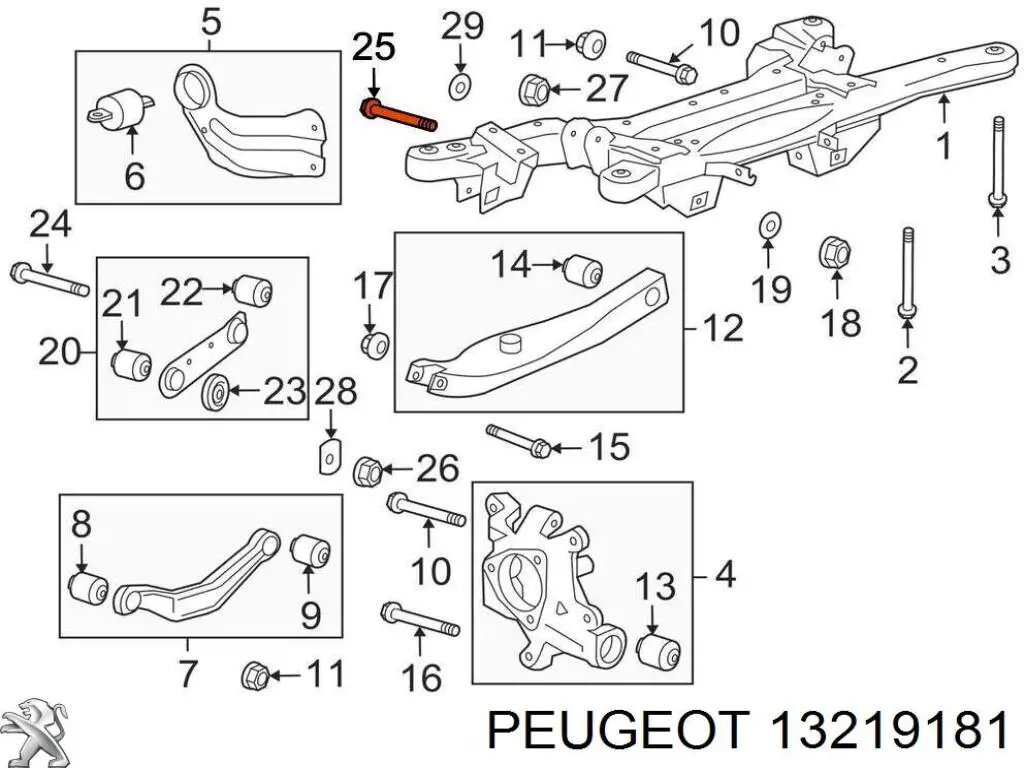 Parafuso de fixação de braço oscilante de inclinação traseiro, interno para Opel Insignia (G09)