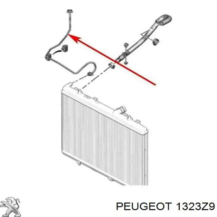 Шланг (патрубок) системы охлаждения Peugeot/Citroen 1323Z9