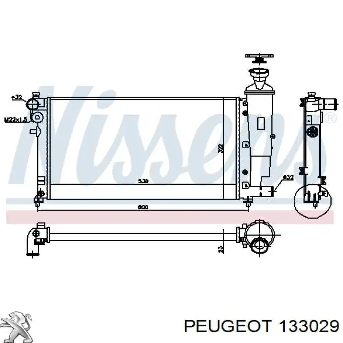 Купить 133029 Peugeot/Citroen Радиатор водяной