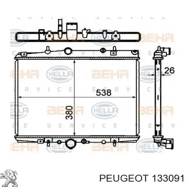 Купить 133091 Peugeot/Citroen Радиатор водяной