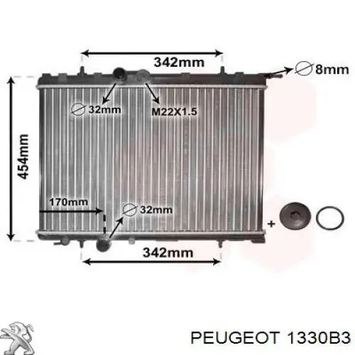 1330B3 Peugeot/Citroen радиатор